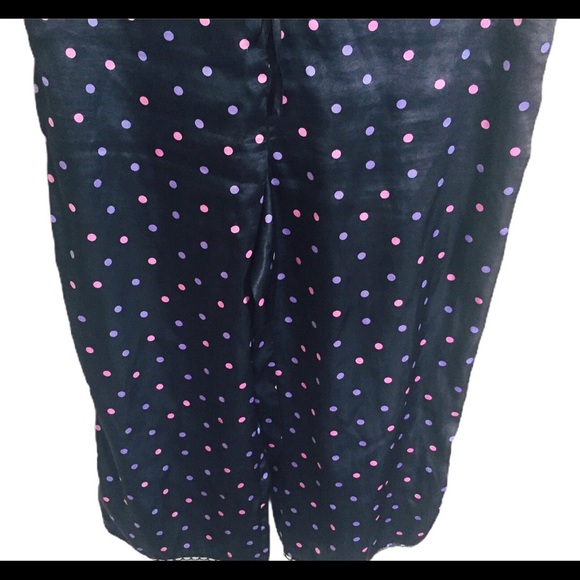 LA SENZA Polka Dot Pyjama Crop Bottoms With Edging Lace Trim Black Size Small - Picture 5 of 10